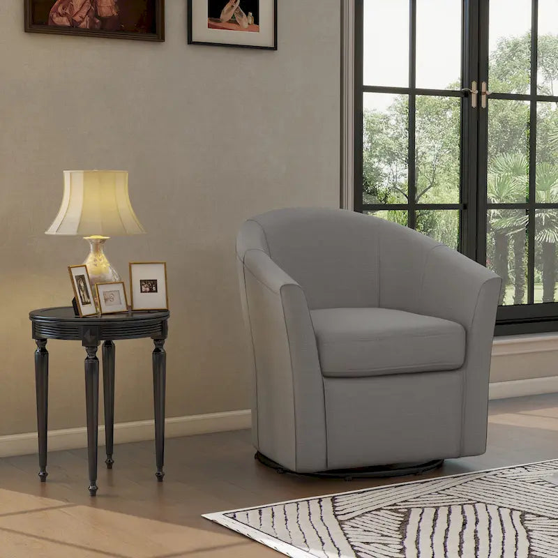 Fauteuil pivotant cylindrique moderne rembourré pour salon