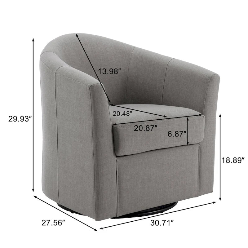 Fauteuil pivotant cylindrique moderne rembourré pour salon