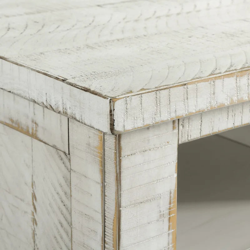 Meuble TV en bois massif de 165 cm de large avec rangement