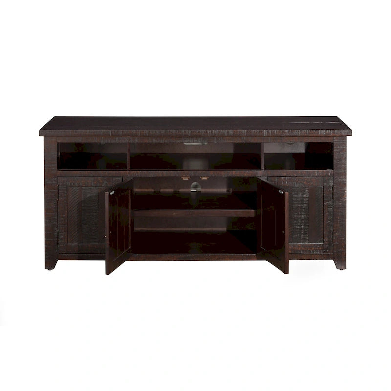 Meuble TV en bois massif de 165 cm de large avec rangement