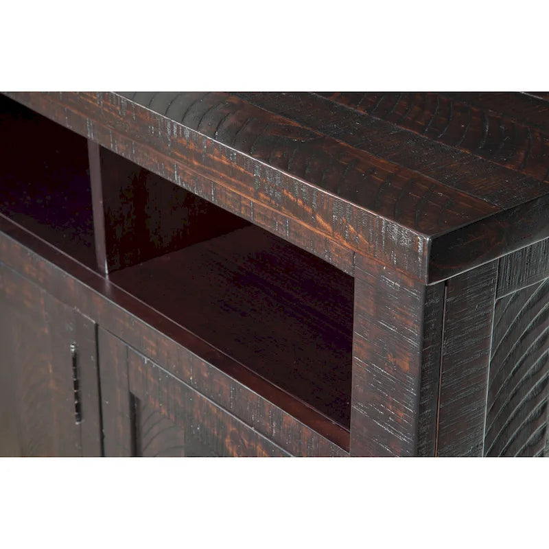 Meuble TV en bois massif de 165 cm de large avec rangement