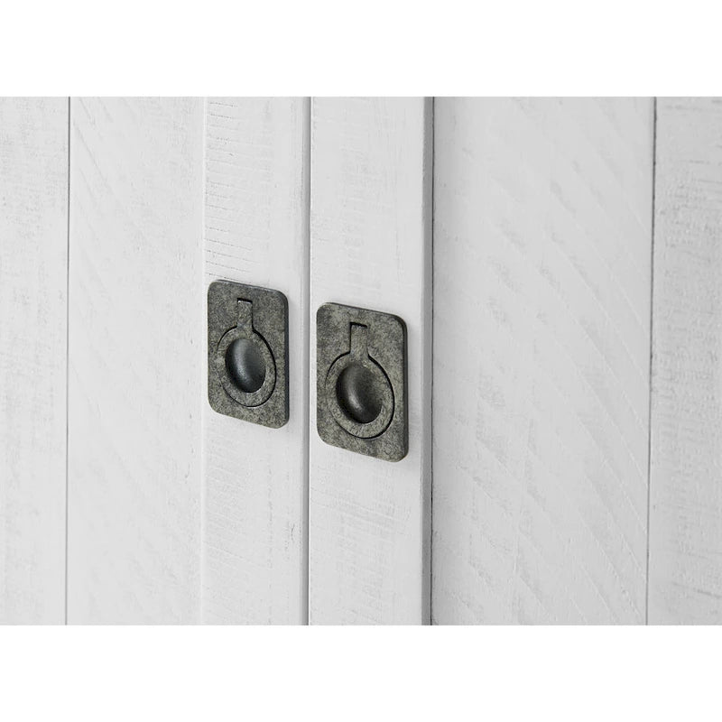Meuble TV en bois massif de 165 cm de large avec rangement