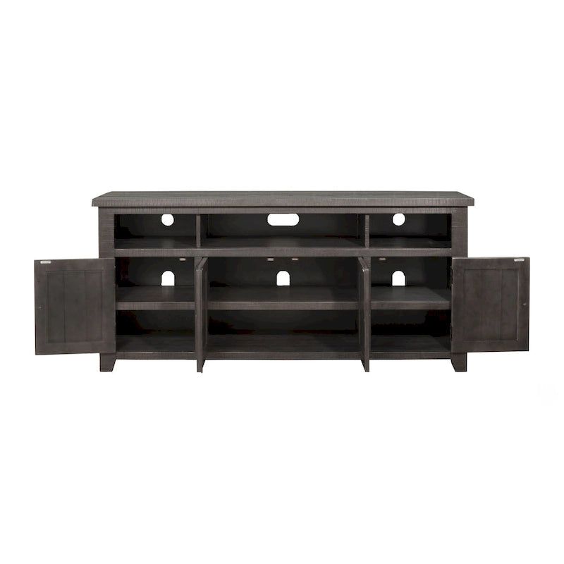 Meuble TV en bois massif de 165 cm de large avec rangement