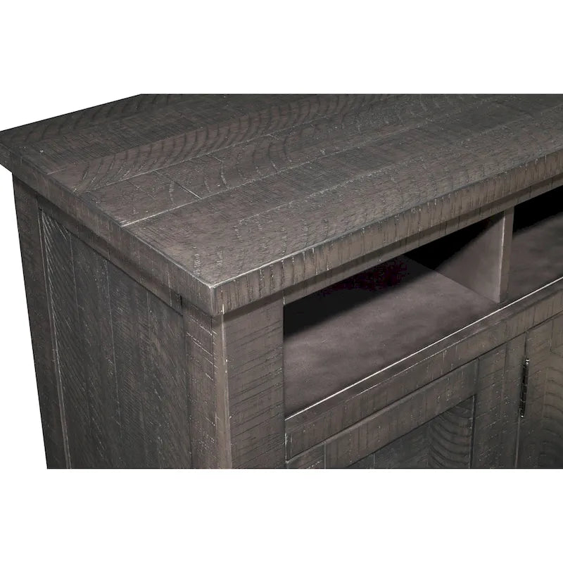 Meuble TV en bois massif de 165 cm de large avec rangement