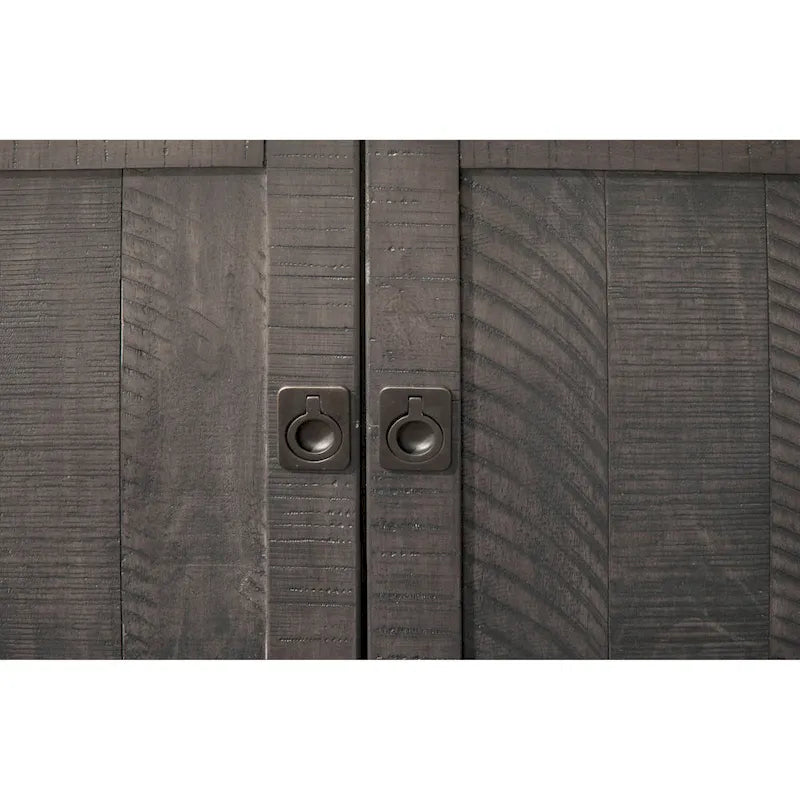 Meuble TV en bois massif de 165 cm de large avec rangement