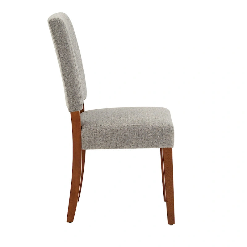 Chaise de salle à manger capitonnée en tissu avec dossier en trou de serrure