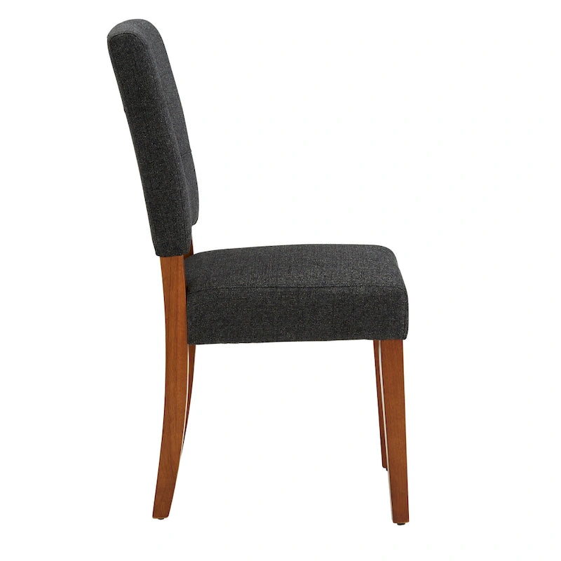 Chaise de salle à manger capitonnée en tissu avec dossier en trou de serrure