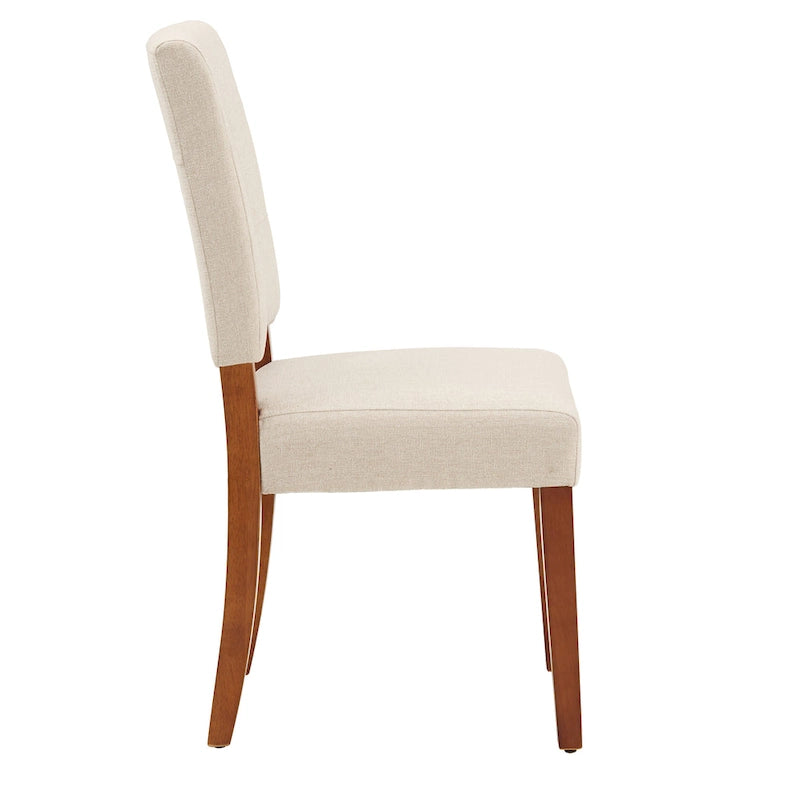 Chaise de salle à manger capitonnée en tissu avec dossier en trou de serrure