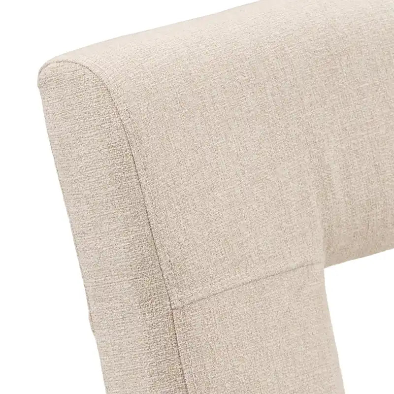 Chaise de salle à manger capitonnée en tissu avec dossier en trou de serrure