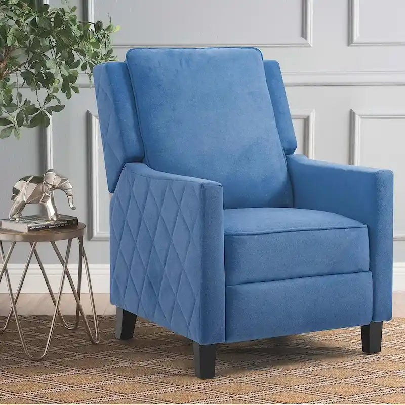 Fauteuil inclinable à pousser avec dossier à oreilles en lin