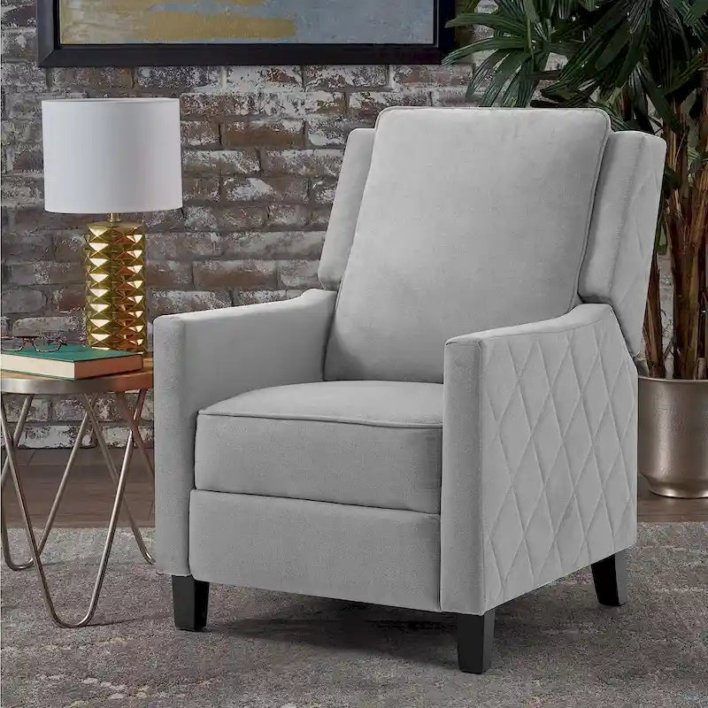 Fauteuil inclinable à pousser avec dossier à oreilles en lin