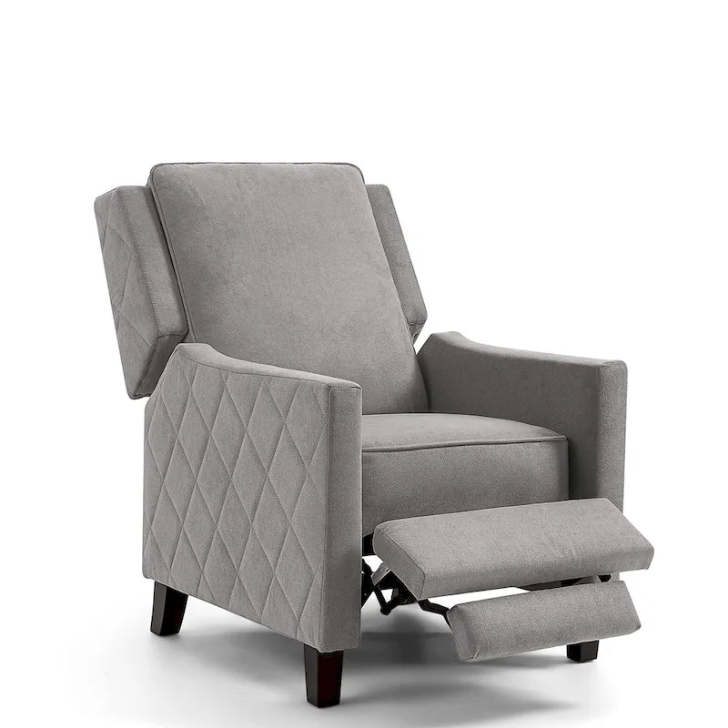 Fauteuil inclinable à pousser avec dossier à oreilles en lin