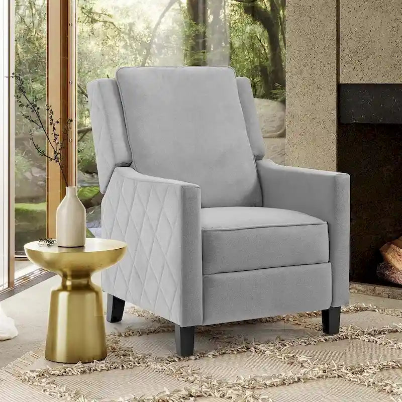 Fauteuil inclinable à pousser avec dossier à oreilles en lin