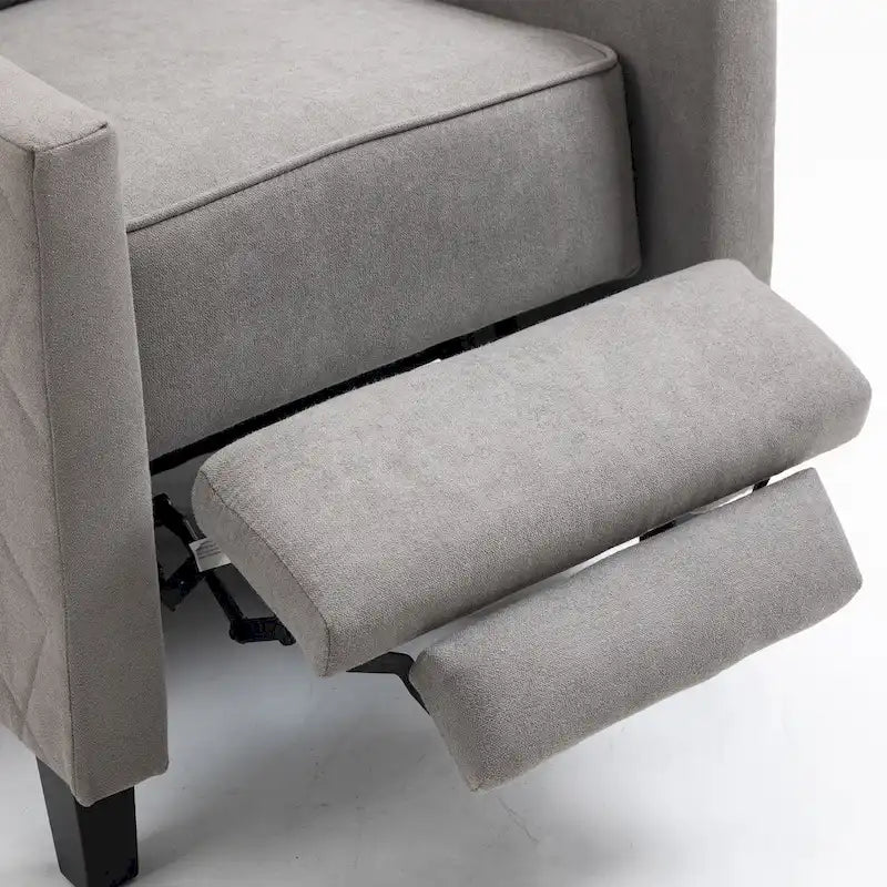 Fauteuil inclinable à pousser avec dossier à oreilles en lin
