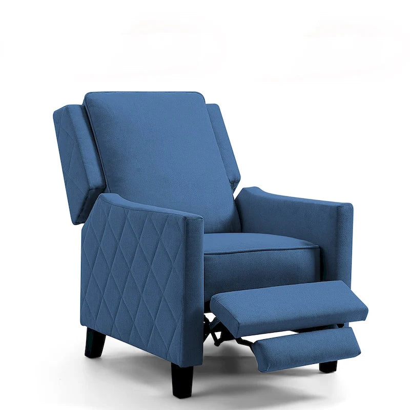 Fauteuil inclinable à pousser avec dossier à oreilles en lin