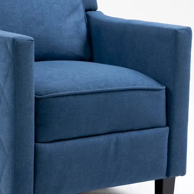 Fauteuil inclinable à pousser avec dossier à oreilles en lin