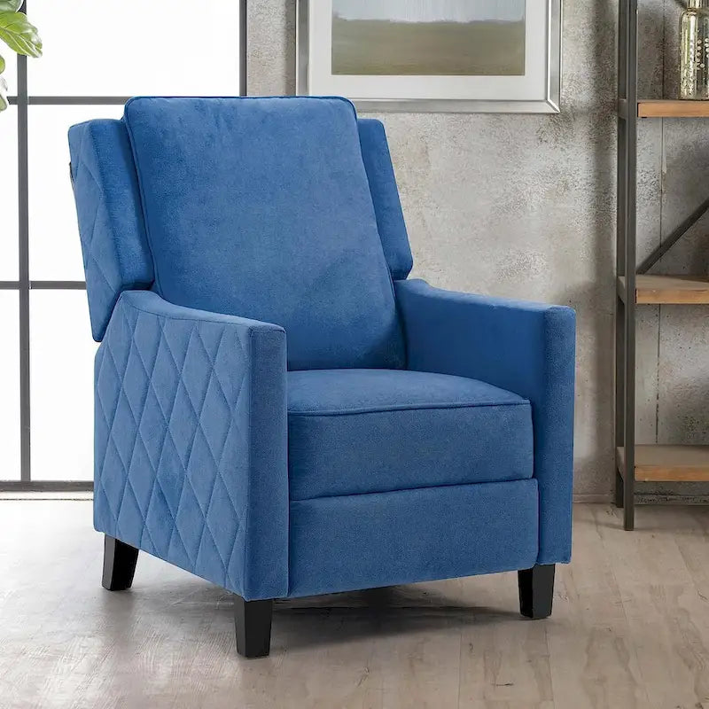 Fauteuil inclinable à pousser avec dossier à oreilles en lin