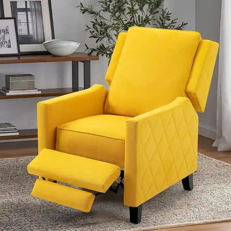 Fauteuil inclinable à pousser avec dossier à oreilles en lin