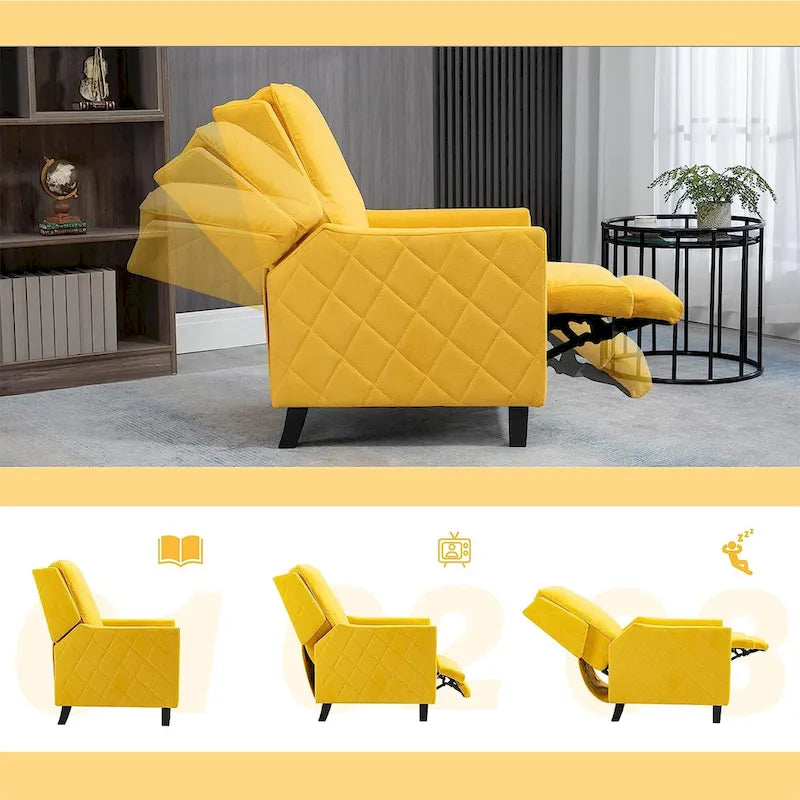Fauteuil inclinable à pousser avec dossier à oreilles en lin