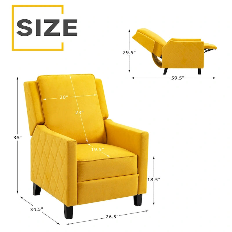 Fauteuil inclinable à pousser avec dossier à oreilles en lin