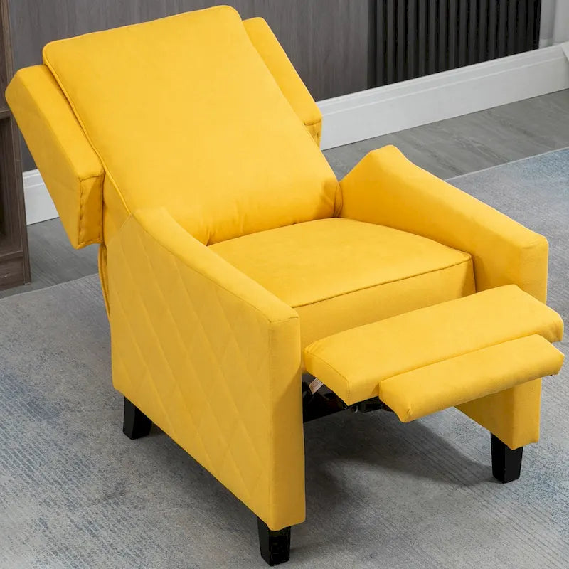 Fauteuil inclinable à pousser avec dossier à oreilles en lin