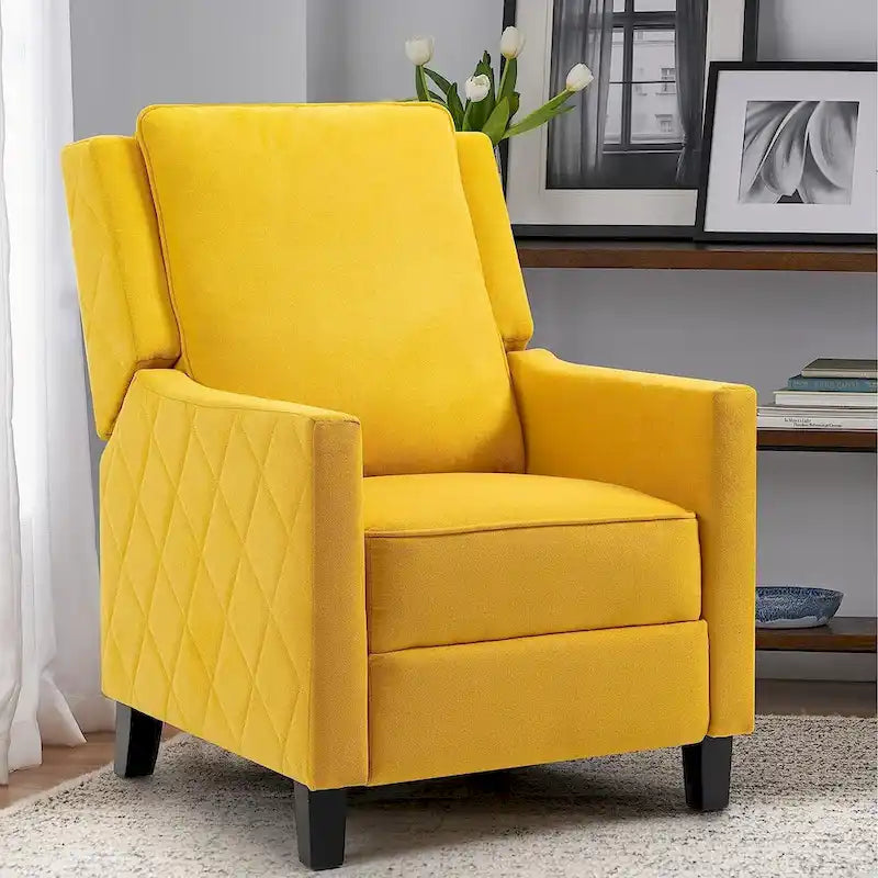 Fauteuil inclinable à pousser avec dossier à oreilles en lin