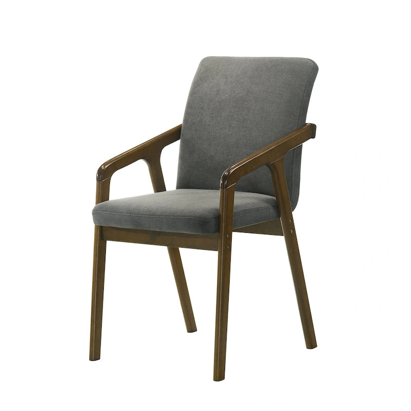 Chaise de salle à manger rembourrée rustique simple avec accoudoirs en bois