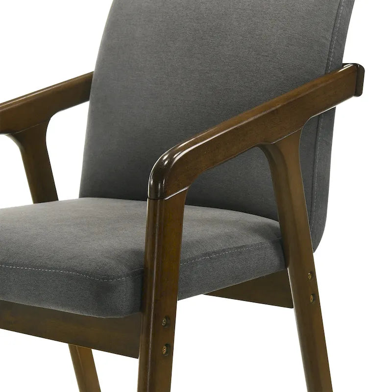 Chaise de salle à manger rembourrée rustique simple avec accoudoirs en bois