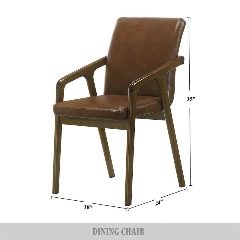 Chaise de salle à manger rembourrée rustique simple avec accoudoirs en bois