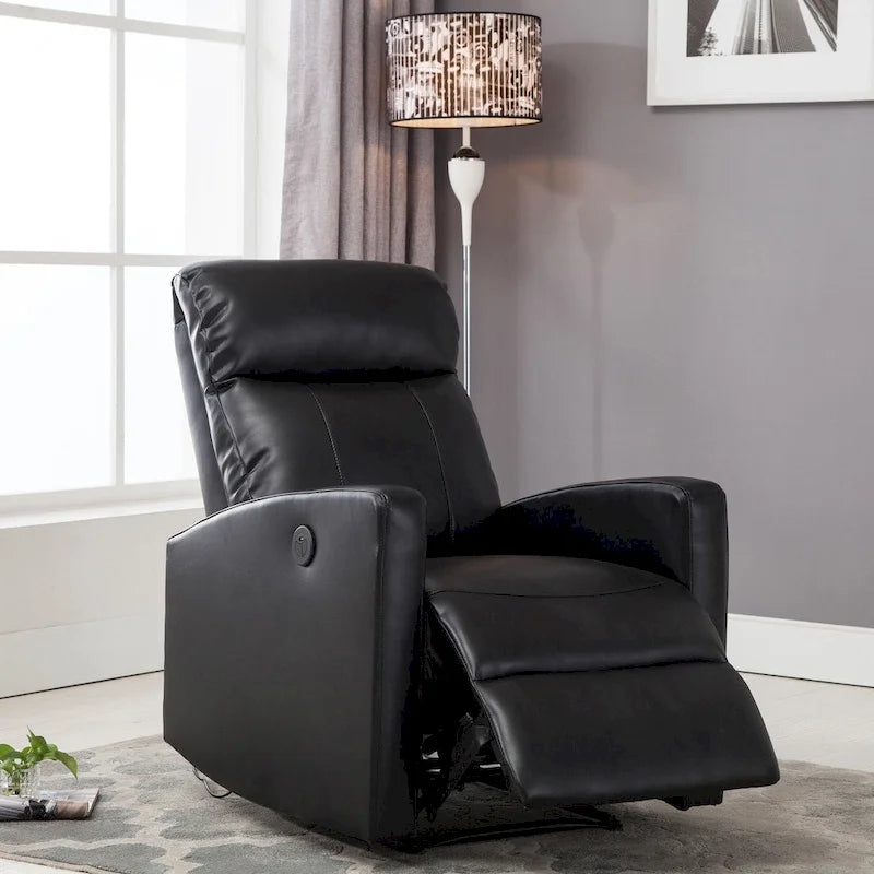 Petit fauteuil de lecture inclinable moderne en similicuir avec fonction électrique
