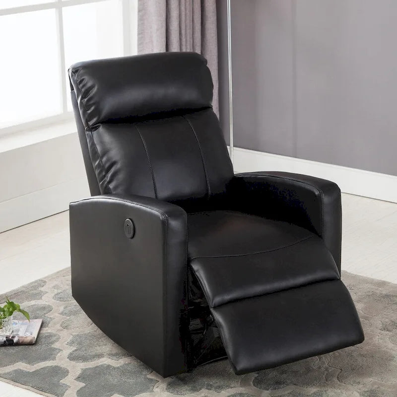 Petit fauteuil de lecture inclinable moderne en similicuir avec fonction électrique