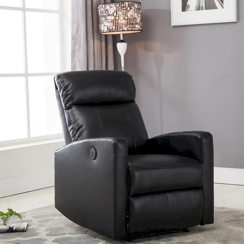Petit fauteuil de lecture inclinable moderne en similicuir avec fonction électrique
