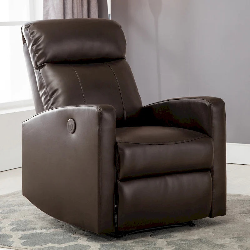 Petit fauteuil de lecture inclinable moderne en similicuir avec fonction électrique