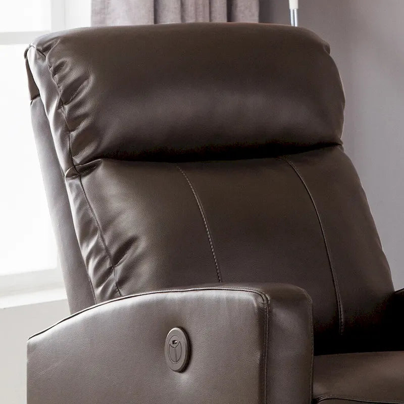 Petit fauteuil de lecture inclinable moderne en similicuir avec fonction électrique