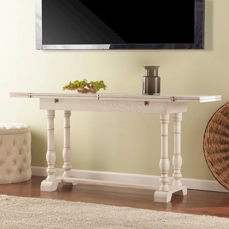 Console de salle à manger à tréteaux pliante de style fermette