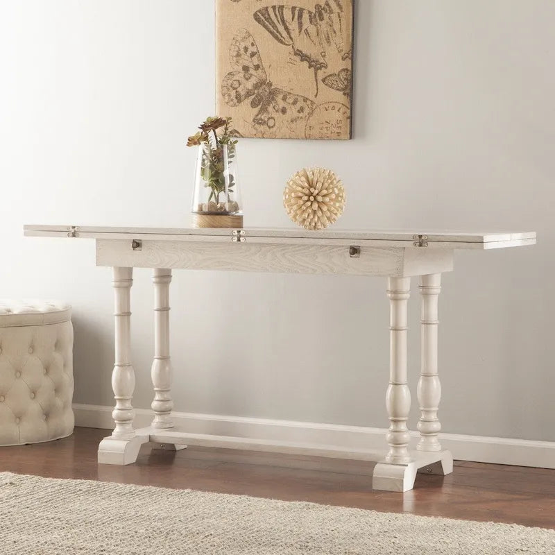 Console de salle à manger à tréteaux pliante de style fermette