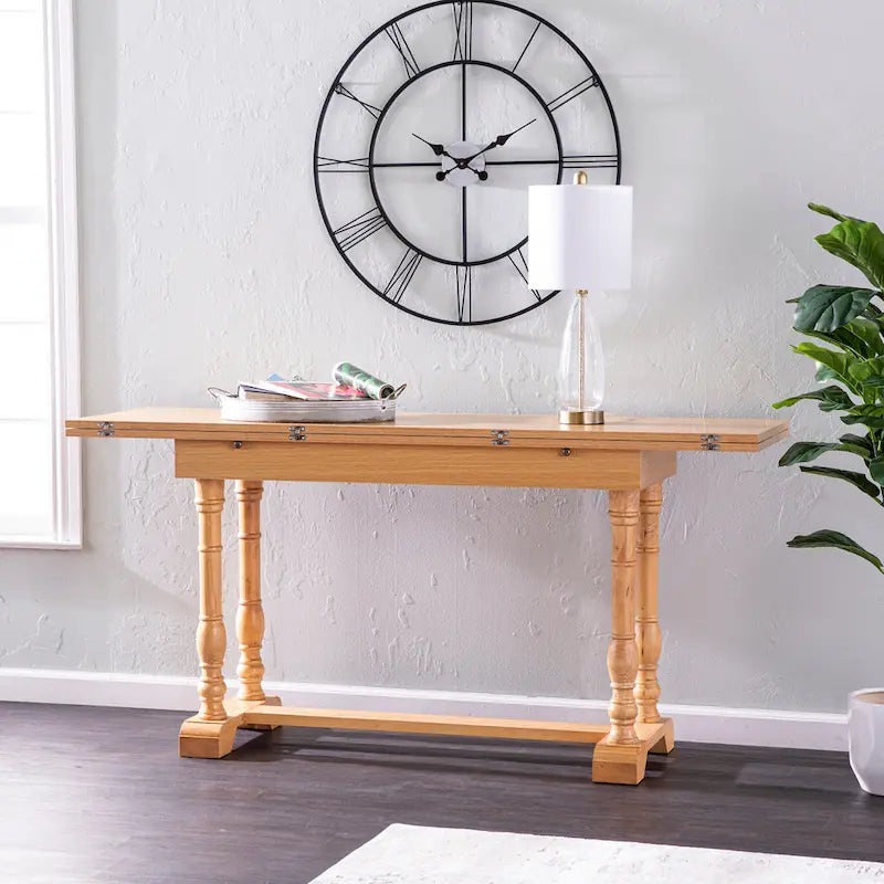 Console de salle à manger à tréteaux pliante de style fermette