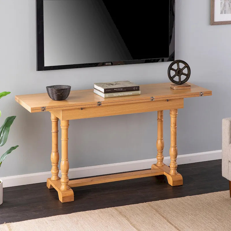 Console de salle à manger à tréteaux pliante de style fermette