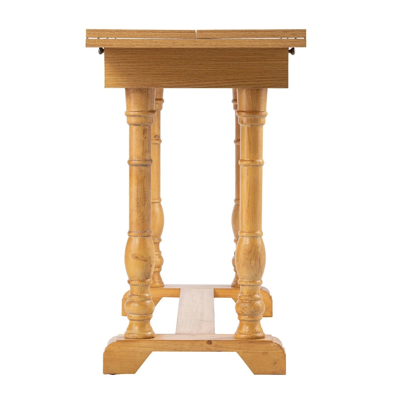 Console de salle à manger à tréteaux pliante de style fermette