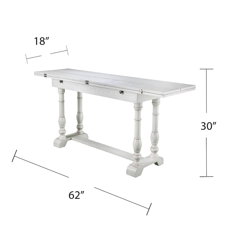 Console de salle à manger à tréteaux pliante de style fermette