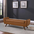 Banc de rangement moderne avec pieds en bois