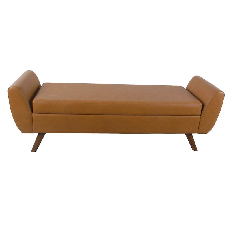 Banc de rangement moderne avec pieds en bois