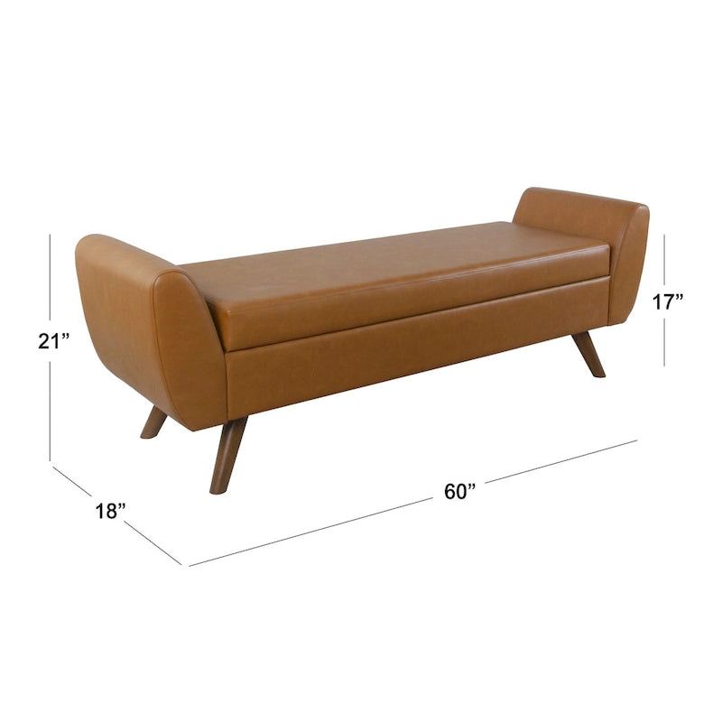 Banc de rangement moderne avec pieds en bois