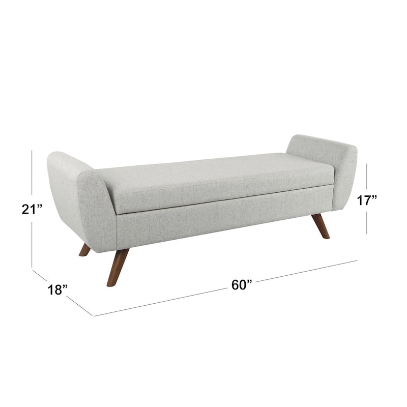 Banc de rangement moderne avec pieds en bois