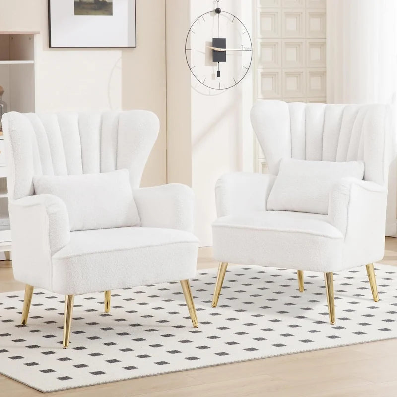 Fauteuil à oreilles moderne capitonné