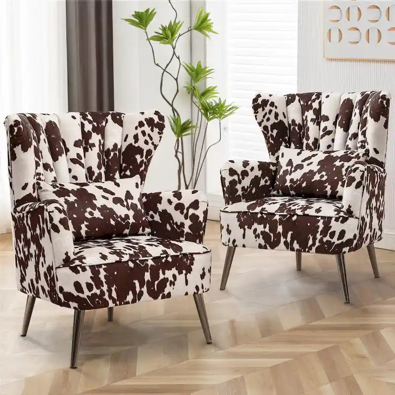 Fauteuil à oreilles moderne capitonné
