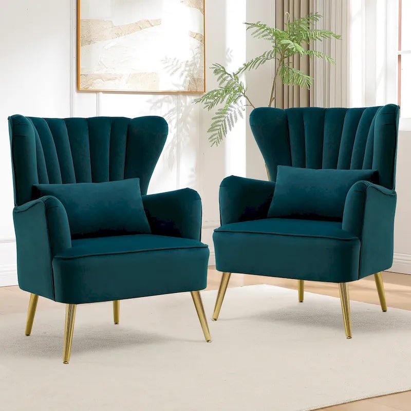 Fauteuil à oreilles moderne capitonné