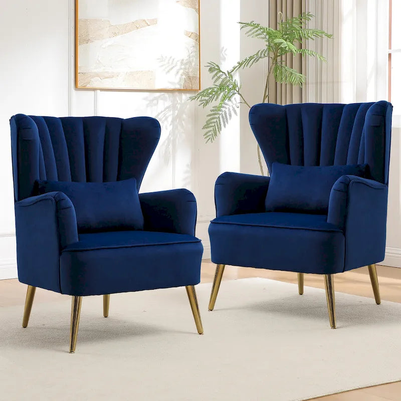 Fauteuil à oreilles moderne capitonné
