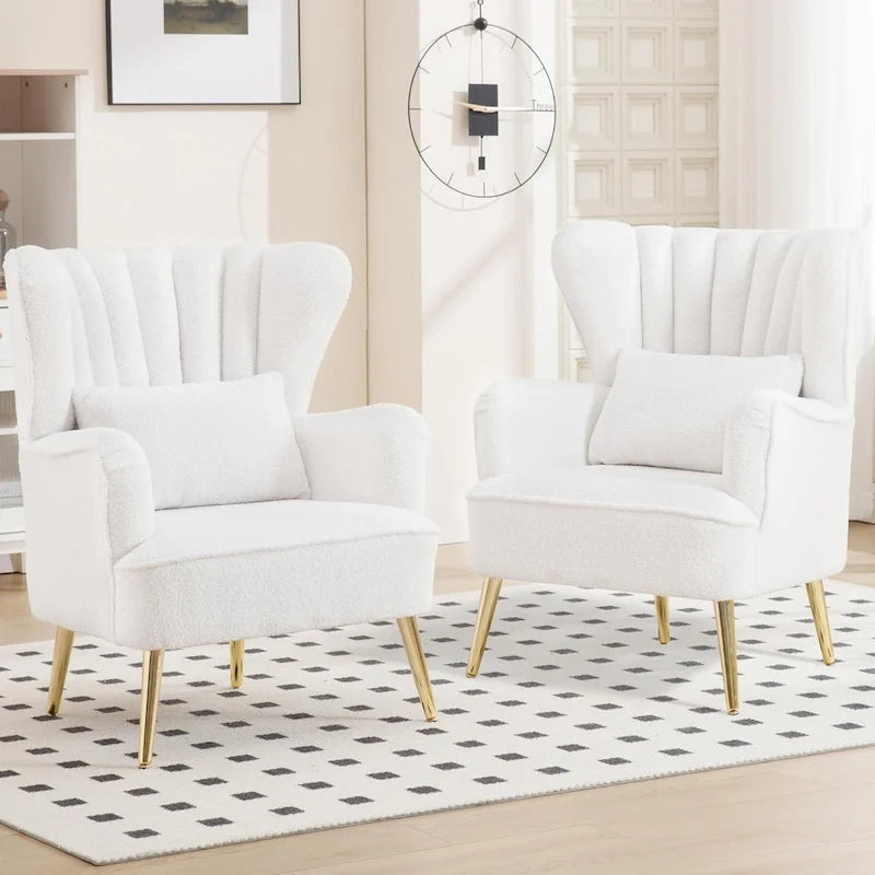 Fauteuil à oreilles moderne capitonné