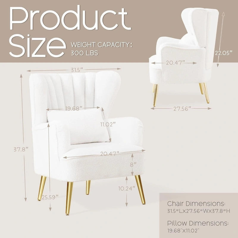 Fauteuil à oreilles moderne capitonné